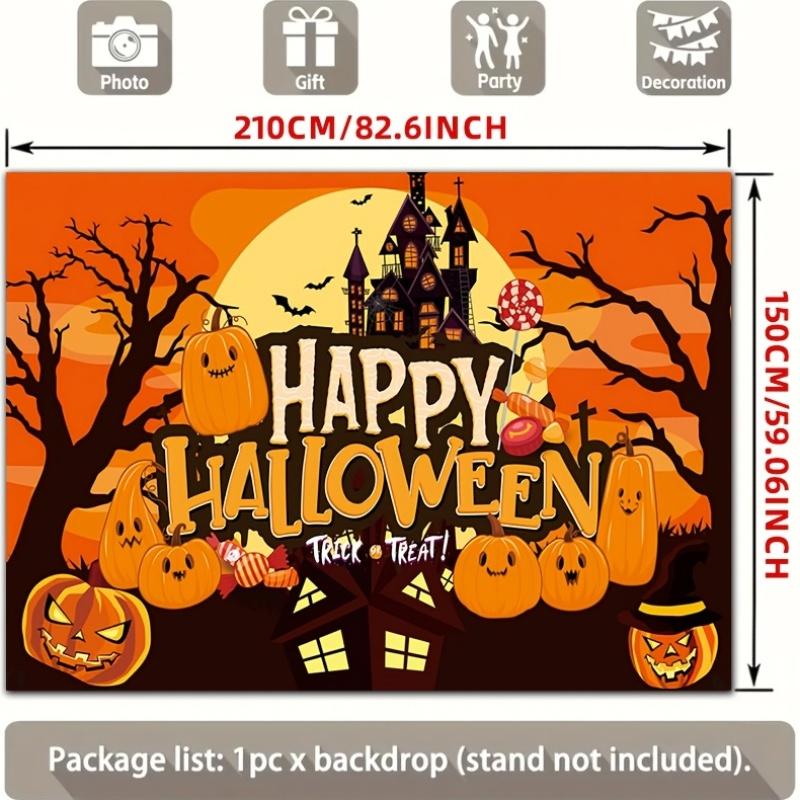 2D flat banner 1 piece Happy Halloween: Feature is the terrifying ghost house.PMJ