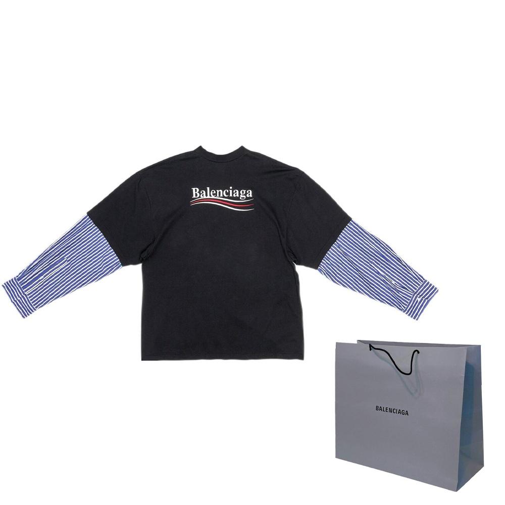 Balenciaga Political Campaign Layered T-Shirt 'Black' Men's 698631TKVJ11070
