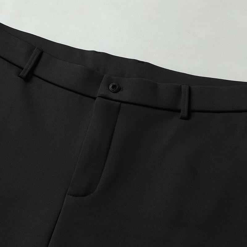 Dibenze Men's Plus Size Fleece-Lined Straight Business Casual Pants