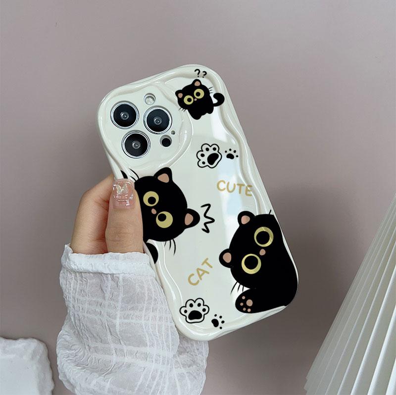 Black Cat With Bracelet Chain CaseFor infininx hot 50 60 Pro Plus Note 40i 50 SMART 8 Pro 10Plus TECNO SPARK 20C GT 30 PRO POVA7 Infinix GT 30 Pro 5G