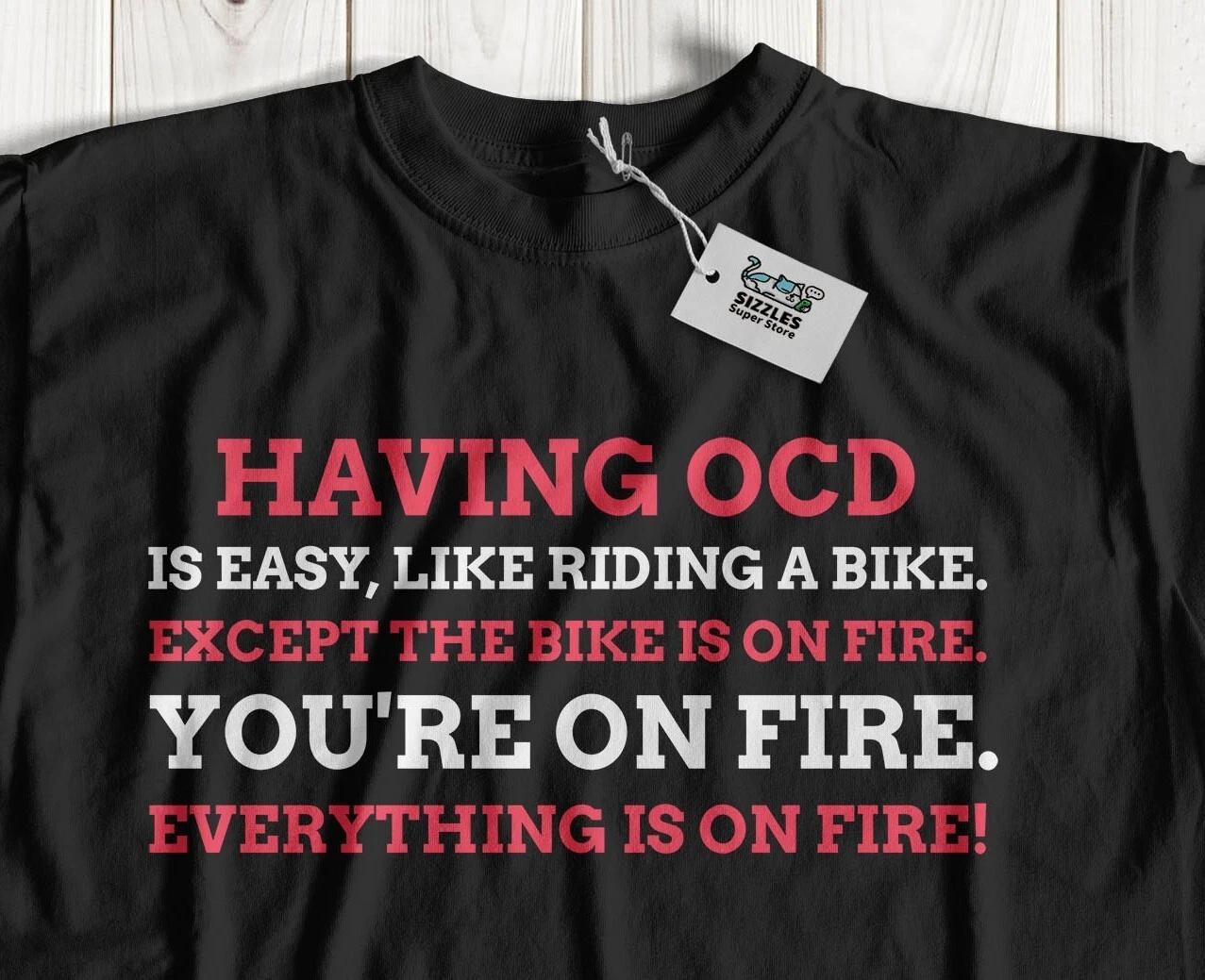 Unisex Funny OCD T-Shirt Obsessive Compulsive Disorder Awareness Gifts 4XL