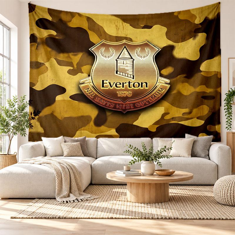 Tapeçaria de Parede de Futebol do Everton, Penduricalho de Parede em Tecido Macio, Fundo Decorativo Para Quarto Arte de Parede para Casa