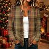 Women's Casual Plaid Print Long Sleeve Button Front Knit Cardigan Sweater Outerwear