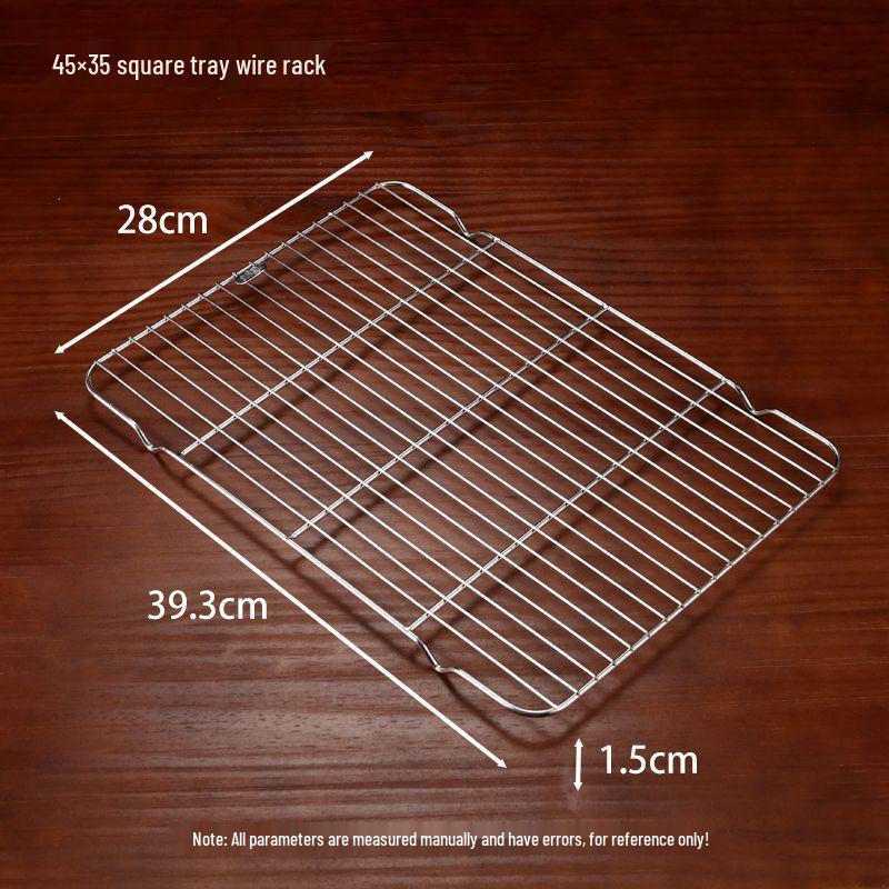 Rektangulært grillnett og tørkestativ i rustfritt stål med V-bendesign