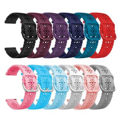 20mm 22mm Floral Silikonrem For Samsung Galaxy Watch 5/4/3 Active 2 Gear S2 S3 Smart Watch Band For For Huawei Watch GT2 GT3 42mm 46mm/Amazfit GTR