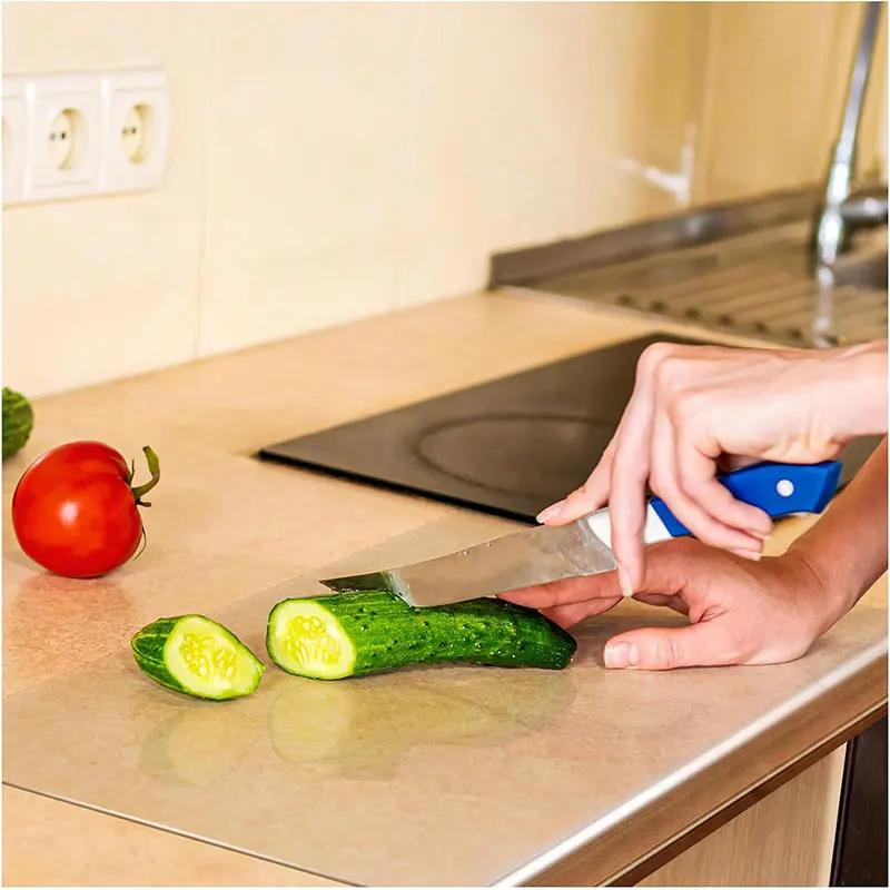 Acrylic Cutting Board with Counter Lip Thickness Clear Acrylic Cutting Board for Kitchen Anti Slip Cutting Board