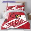 Louisville Cardinals Logo Pattern Bedding Set Quilt Cover Pillowcase Home Decor Gift (1 * Duvet Cover + 2 * Pillowcase, Without Core)