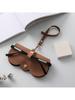 Retro Elegant Portable Glasses Pouch, PU Leather Sunglasses Storage Clip Bag, Durable Protective Con