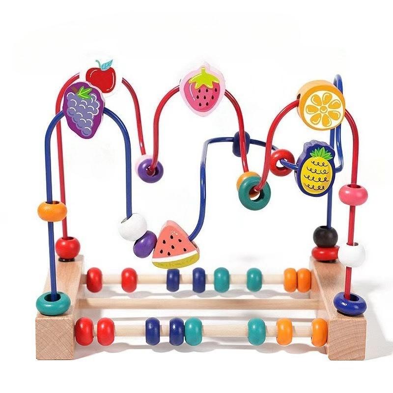 Children'S Puzzle Bead Game, Baby Polyhedron Early Childhood Education Building Block Beaded Boys And Girls Wooden Toys