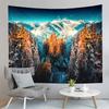 Nature Mountain Forest Tapestry Winter Snowy Tree Landscape Tapestry Wall Hanging Decor Tapestries Bedroom Home Living Room Dorm
