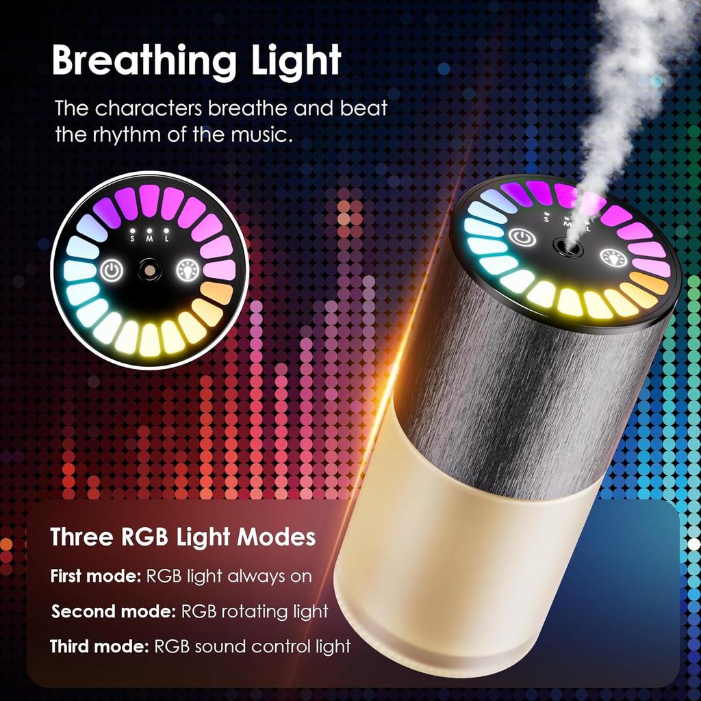 Car Air Freshener, Car Fresheners Long Lasting, Auto On/Off, 3 Adjustable Modes For  Scent Intensity, 150ML Large Capacity, Diffuser With RGB Music