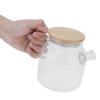 Transparent Glass Tea Pot 600ml Large Capacity Heat Resistant Water Kettle for Home Office Use