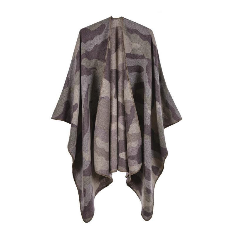 New women's scarf shawl autumn and winter fashion jacquard split warm shawl cape one piece