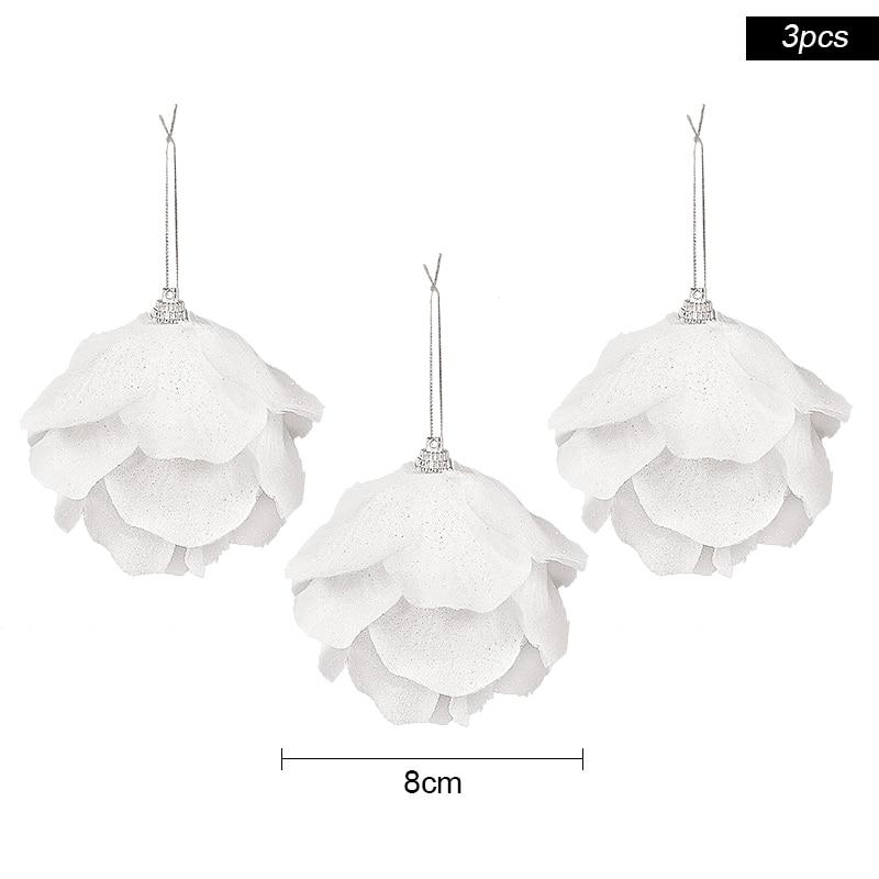 

3 шт./компл. 8 см Белый Рождественский Шар Рождественская Елка Подвеска Цветочная Пена Снежный Шар Рождественское Украшение Для Дома LXY