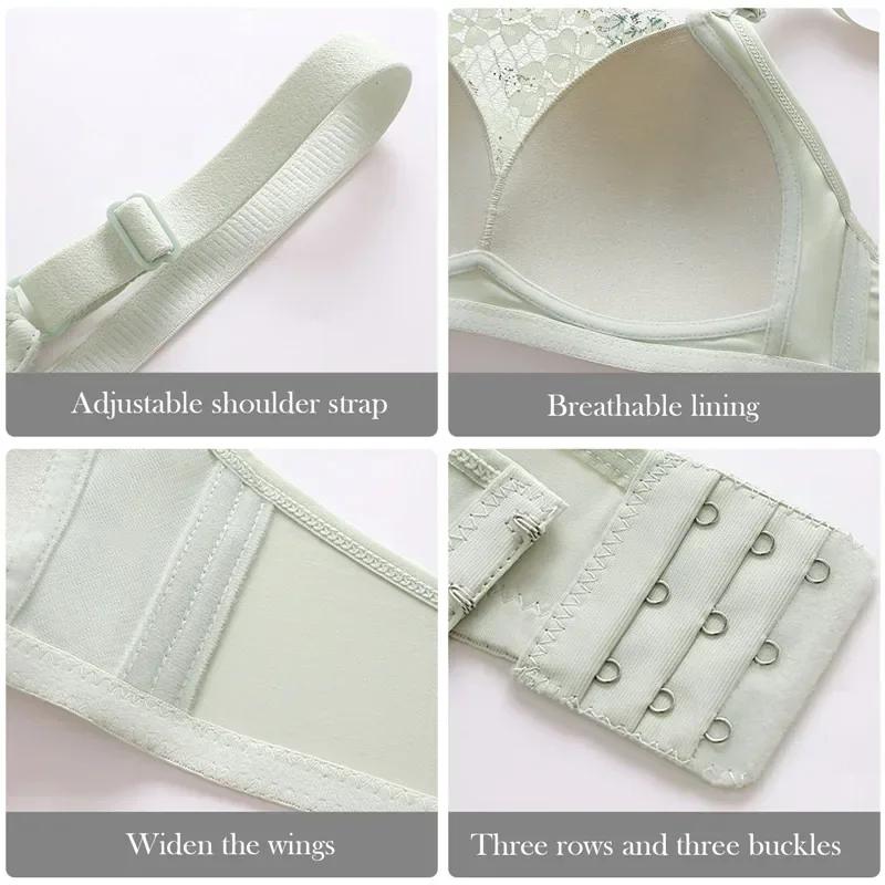 Women Large Size Bustier Underwear Women Thin Non-steel Ring Brassiere Mum Gathering Top Support Bra Mother Comfortable Brassier