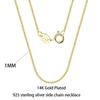 Effie Queen 100% 925 Silver Basic Chain Necklaces Box/Snake/Chopin/Figaro Beaded Chain 40-60cm Unisex DIY Casual Wear