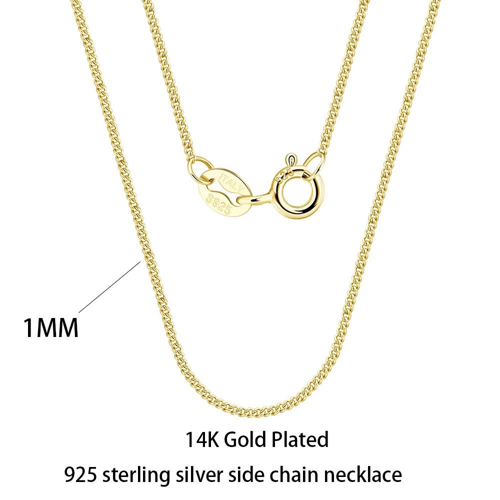 Effie Queen 100% 925 Silver Basic Chain Necklaces Box/Snake/Chopin/Figaro Beaded Chain 40-60cm Unisex DIY Casual Wear
