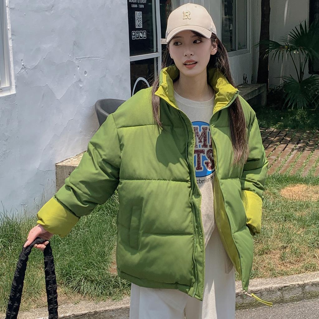 Down and cotton jacket women's winter 2025 new padded jacket Korean version student stand-up collar bread jacket thickened padded jacket