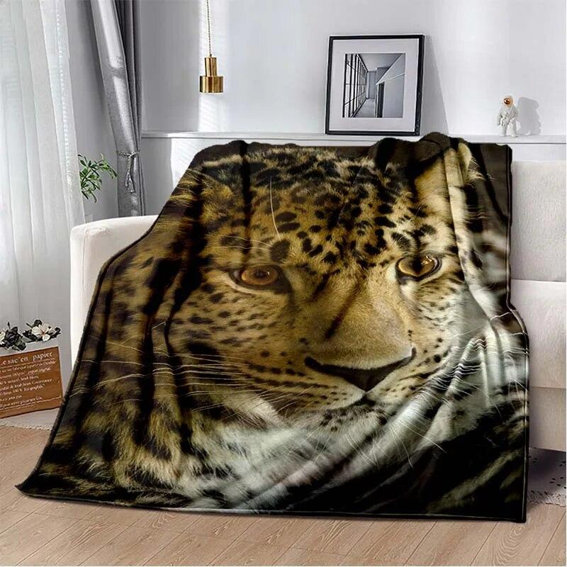 3d Tier Gepard Leopard Cartoon Blanket for Bed Picnic Blanket Sofa Thin Blanket Air Conditioning Blanket Customized Blankets