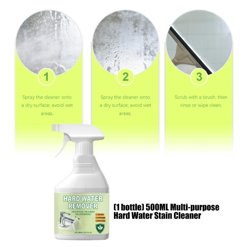 Multiuse Cleaner Sprays Bottle Eliminates Stubborn Water Stain on Glass Ceramic And Stainless Steel Hard Water Remover