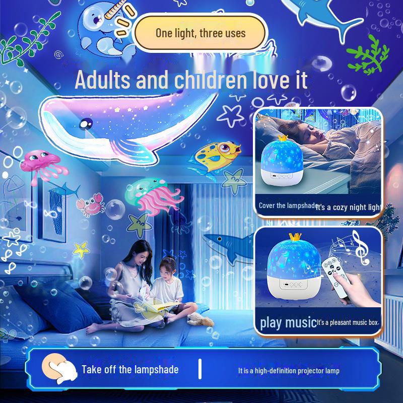 Dreamy Rotating Starry Sky Music Projector Lamp for Kids' Bedroom