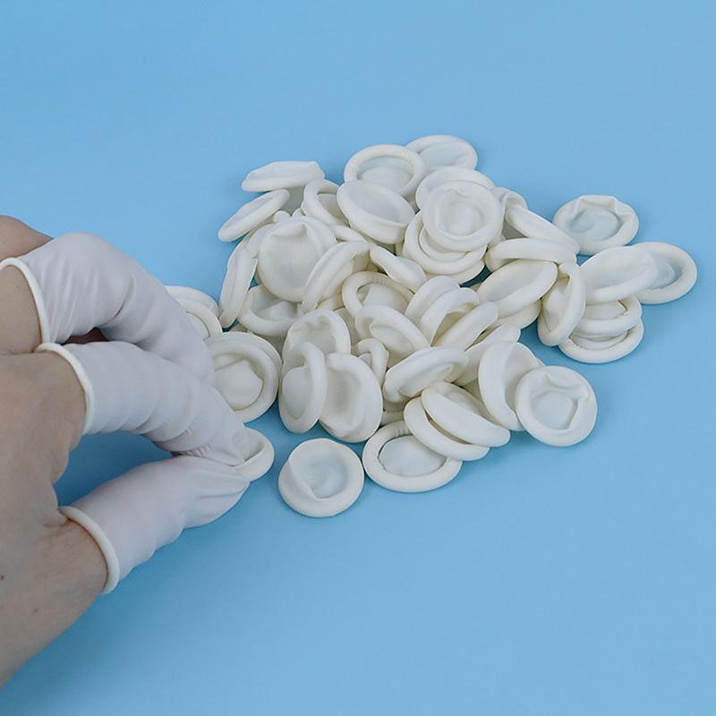 100Pcs Disposable Fingertips Protector Gloves Natural Rubber Non-Slips Anti-Static Latex Finger Cots Fingertips Durable Tool