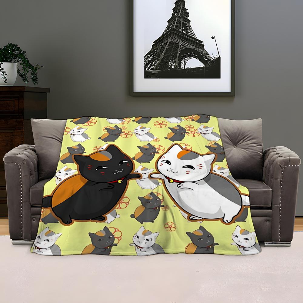 N-Natsumes B-Book Of F-Friends Throw Kid-Friendly Flannel Throw Blanket Soft Warm Anti-Static Washable All Season