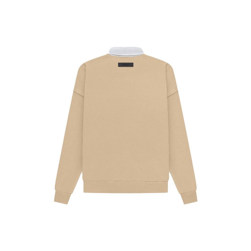 Fear of God Essentials SS23 Waffle Long Sleeve Polo Shirt 'Sand' Men's FOG-SS23-055