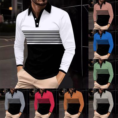 Cămașă de golf pentru bărbați Sport ocazional Decolteu în V Guler cu nervuri Mâneci lungi Moda Casual Culoare uni Unii Primăvară-vară Croială obișnuită