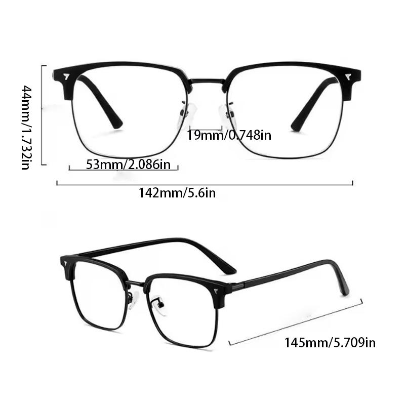Men's Business Blue Light Blocking Glasses Women's Half Frame Square Glasses Unisex Fashion Eyewear