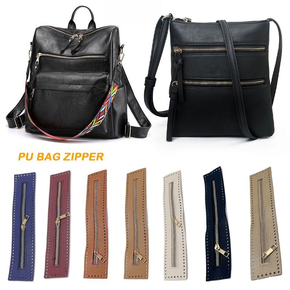 Bag Accessories PU Leather PU Bag Zipper Long 27CM Stitch Zipper Hardware Replaceable Clothes