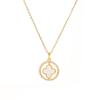 Shell Double-sided Micro Inlaid Four Leaf Grass Pendant Titanium Steel Necklace, the Best Gift for Girls