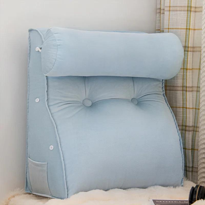 

Newest Headboard Pillows Sofa Waist Cushion with Backrest Support, Office Chair Pillow, Support Wedge Daybed Comfort Rest Pillow 45x55x25cm небесно-голубой