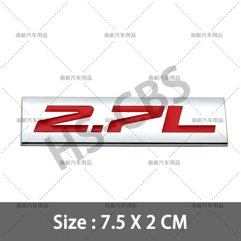 3D Metal 2.0L 2.2L 2.3L 2.4L 2.5L 2.6L 2.7L 2.8L Car Engine Displacement Badge Rear Trunk Emblem Stickers Decorative Accessories