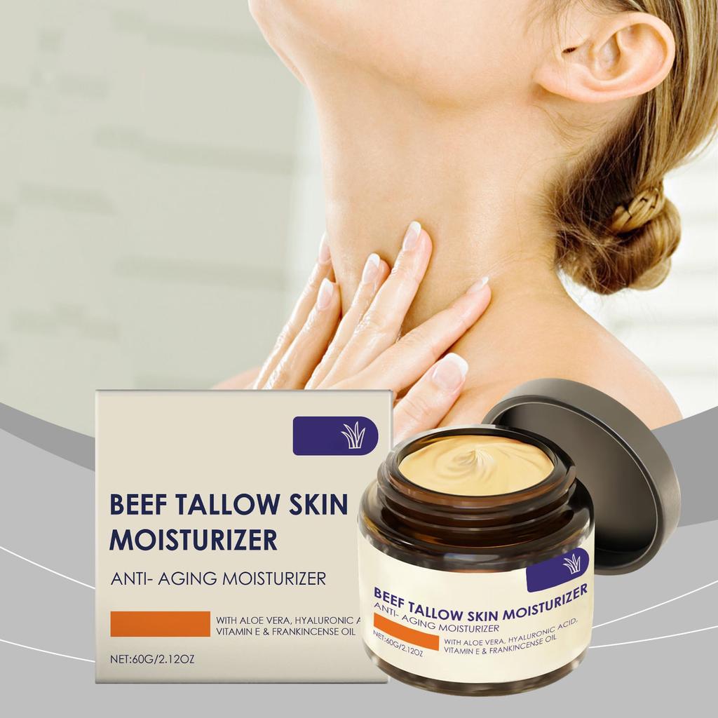 Tallow Cream Cowfat Face Cream Nourishes And Tender Skin, Repairs And Soothe The Face, Moisturize And Tighten The Skin  60g