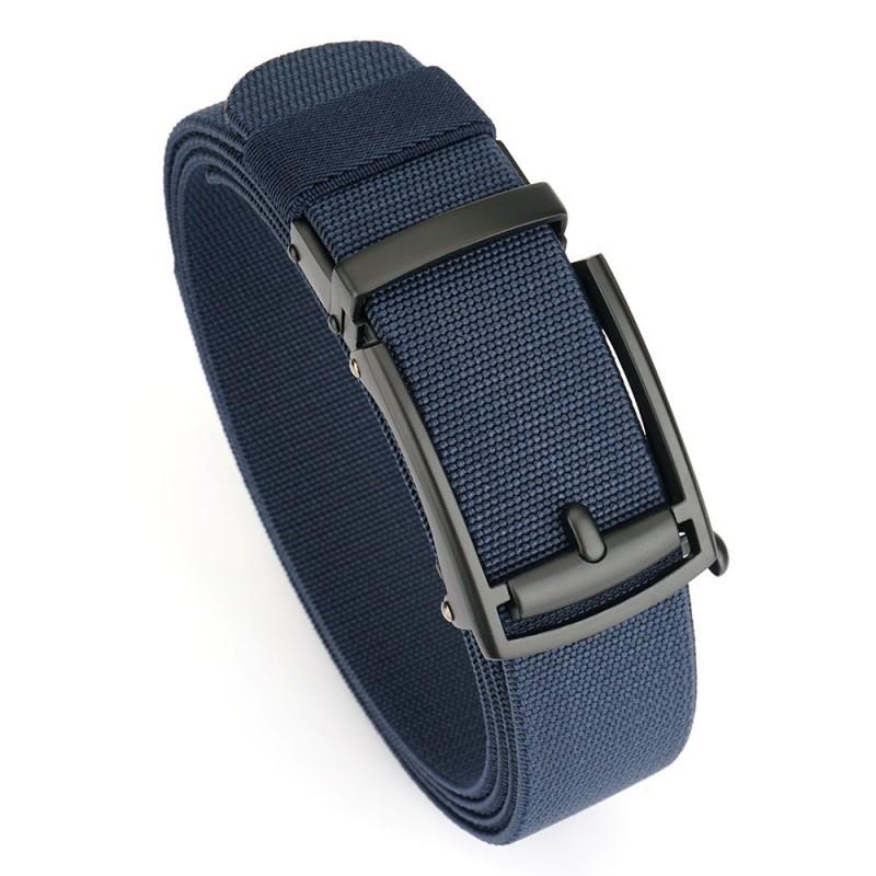 Youth Toothless Automatic Buckle Belt Elastic Nylon Canvas Outdoor Casual Business Pants Jeans Trendy 120cm
