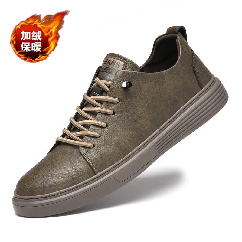 

Autumn sports and leisure leather shoes board shoes velvet breathable Wenzhou soft sole 47 leather shoe size