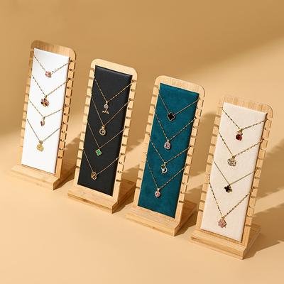 Bamboo and Wood Removable Necklace Display Stand Collarbone Chain Jewelry Hanger Necklace Display Shooting Live Stream Prop Shelf