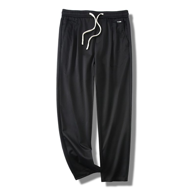 Straight-leg Tapered Pants Men s Summer 2024 New Arrival Casual Pants Elastic Waist Pants Export Men s Pants Wide Leg Draped Pants Black 3XL
