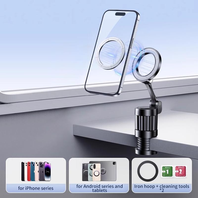 

CAFELE Mini Magnetic Phone Holder Metal Frame Rotatable And Foldable Desktop Stand Bolt-Fixed Mobile Support For Car Cell Phone чёрный