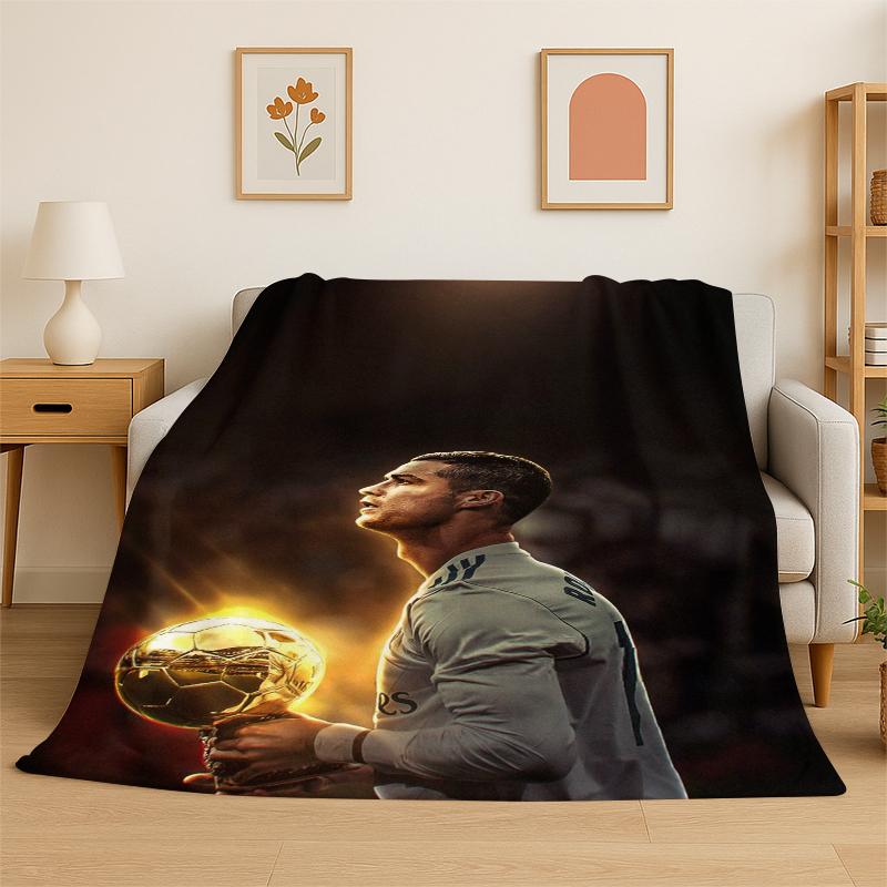 CR7 Capra R-Ronaldo Stella del Calcio Coperta di Flanella Morbida Calda Plaid per Camera da Letto Soggiorno Letto Viaggio Campeggio Picnic Bambino