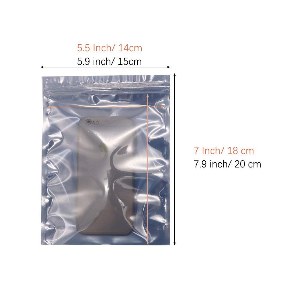 Mollytek Beutel für 15x20cm Abschirmbeutel mit Reißverschluss 100 Stück Antistatische Beutel, Antistatische HDD/SSD-Lagerung, Wiederverwendbar, Semitransparent (15x20cm)
