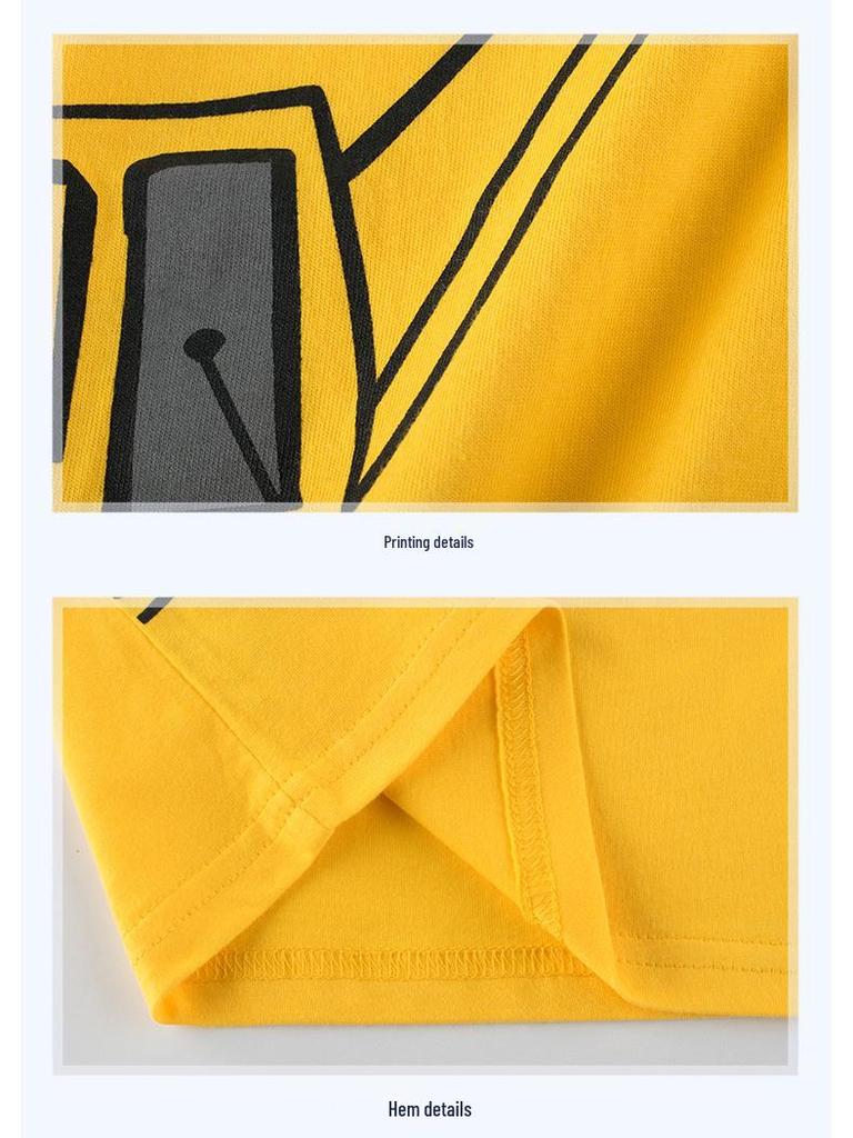 27kids Summer Boys' Two-Piece Set: Short-Sleeve T-Shirt & Mid-Length Shorts