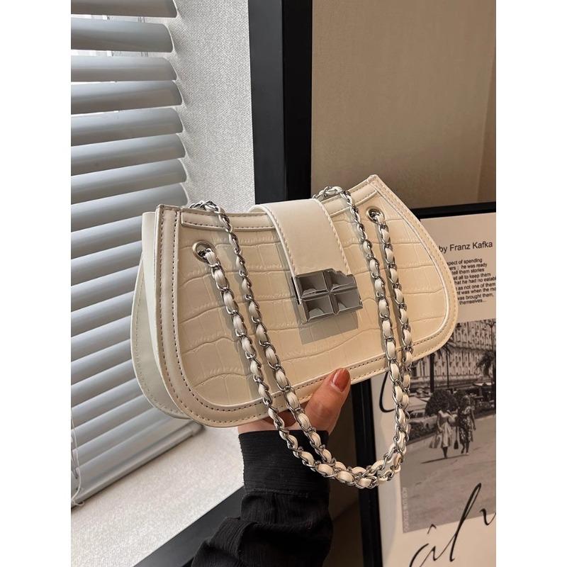 Autumn and winter small bag women's new versatile white niche chain messenger bag women's shoulder armpit bag