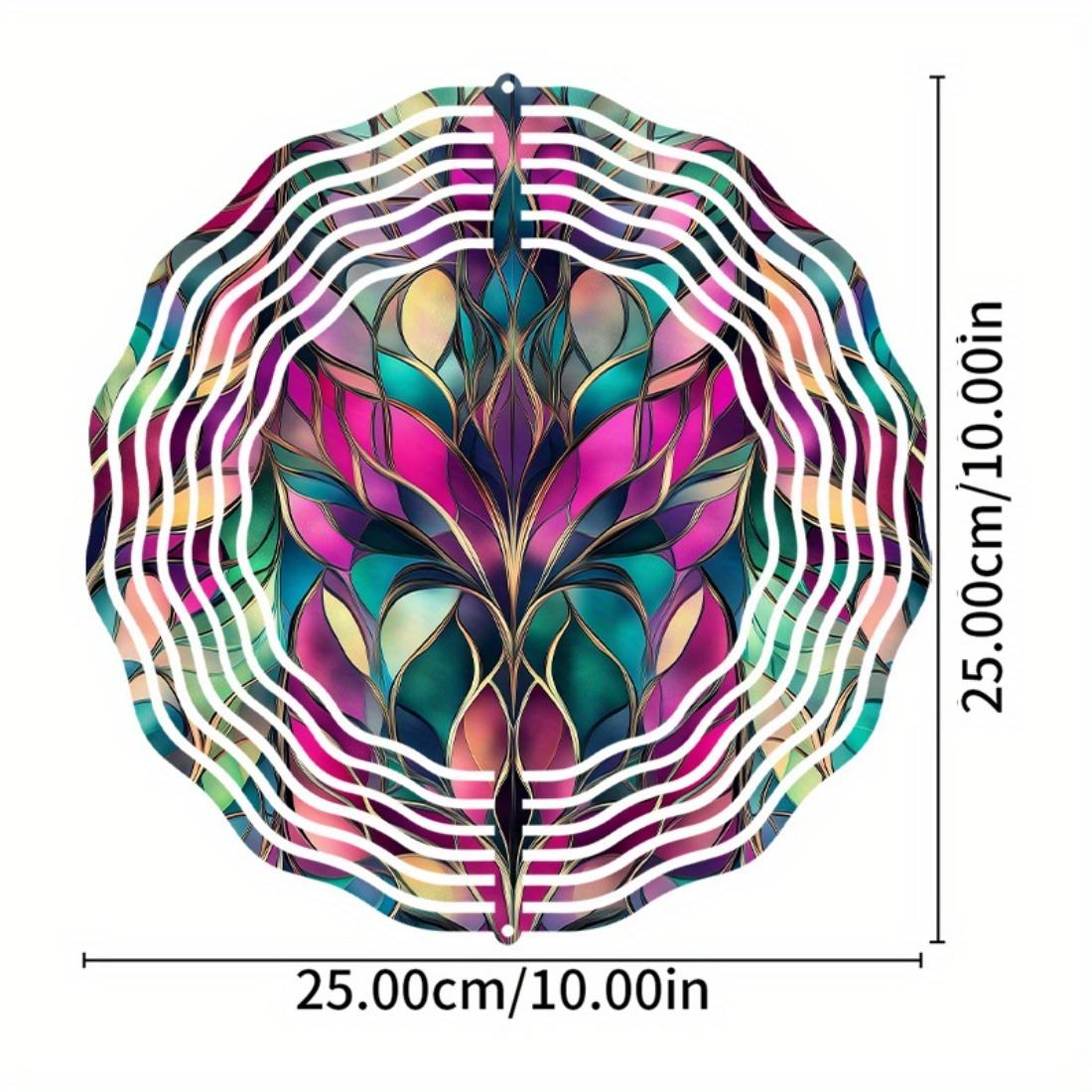 

Bohemian Mandala Wind Chime Colorful Metal Outdoor Garden Decor Rotating Hook Handmade for Patio Holiday Gift Family Friends Nature Art 01A