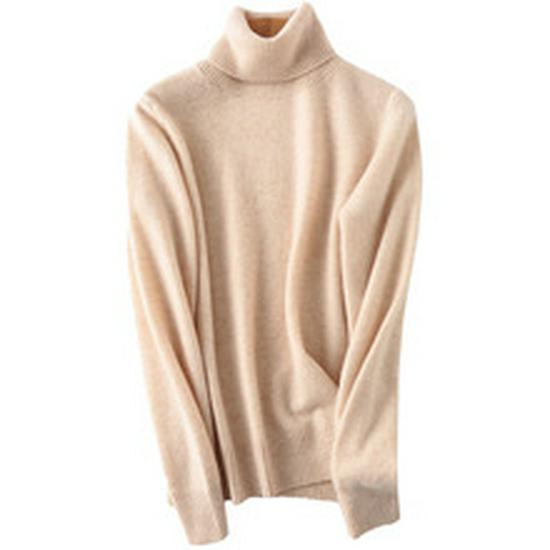 Women's V-Neck Merino Wool Sweater - Slim Fit, Long Sleeve, Warm Knitwear for Autumn/Winter