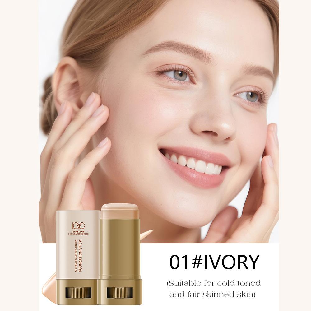 Concealer Foundation Cream 20g Natural Fit Moisturizing SPF50 Concealer Stick 01# Ivory White (20g)