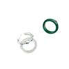 Exquisite Bamboo Design Green Chalcedony Ring: Elegant White & Cool Tones for Women