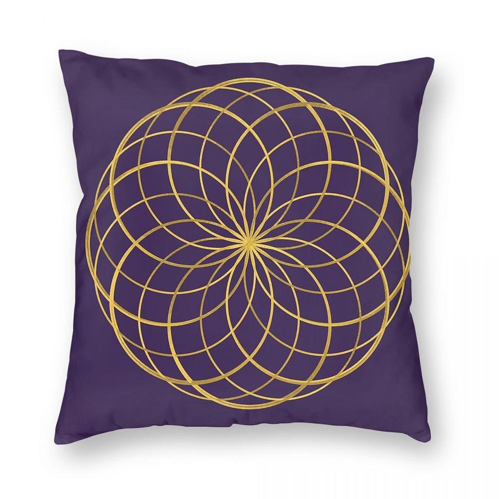 Octahedron Lotus Of Life Square Pillowcase Polyester Linen Velvet Printed Zip Decorative Throw Pillow Case Bed Cushion Case