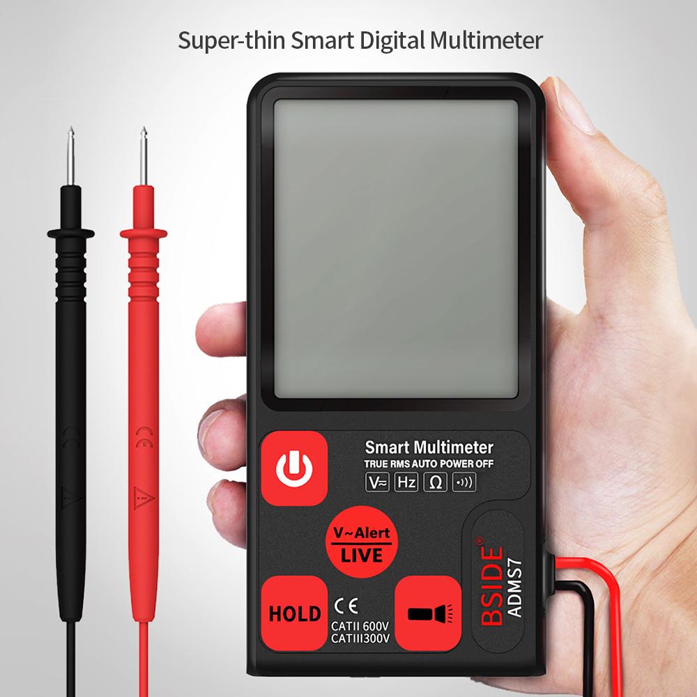 BSIDE ADMS7 Smart Multimeter True RMS Digital Multimeter Measuring AC DC Voltage Resistance Frequency with LCD Display